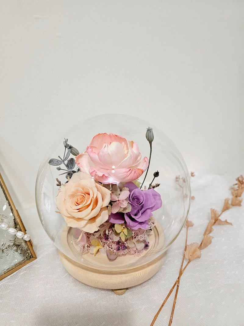 永生玻璃花盅  罩盅 毕业 谢师礼 生日 新居 开幕 结婚花礼 升迁 - 干燥花/捧花 - 植物．花 