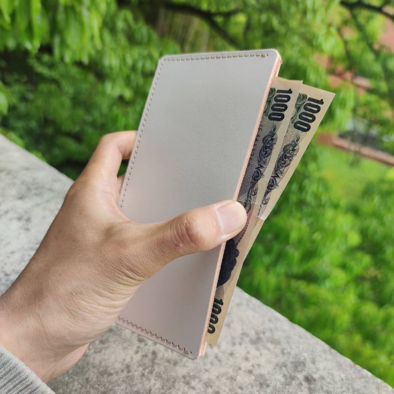 Leather Minimalist Wallet with White Tanned - 皮夹/钱包 - 真皮 白色