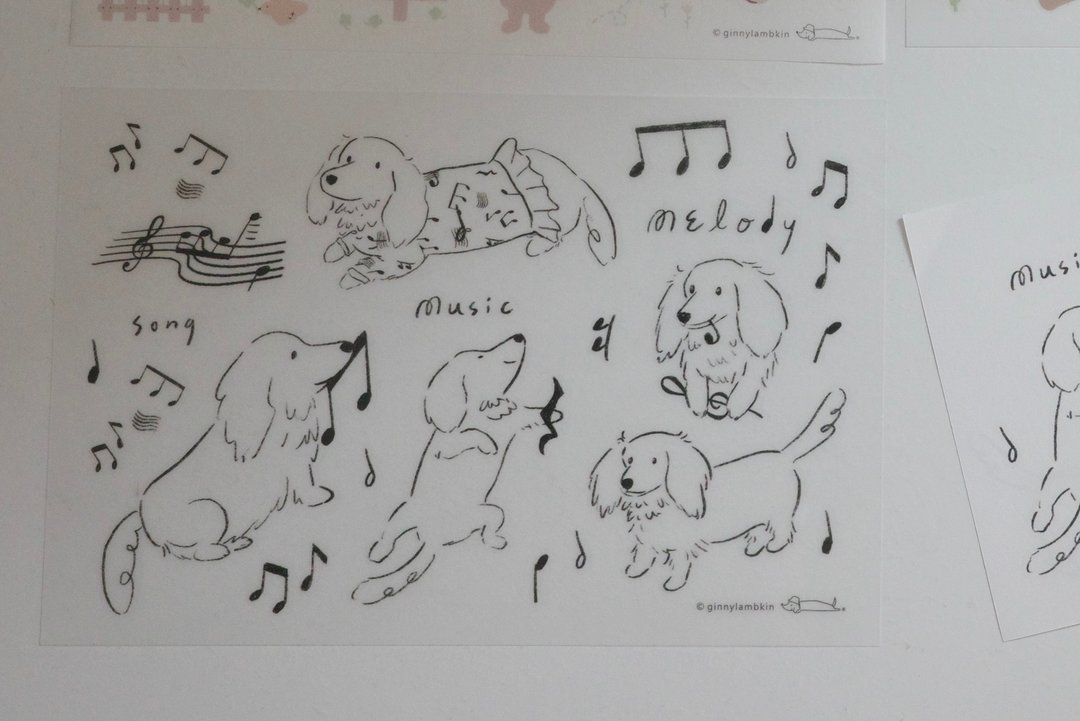 腊肠狗 Melody 转印贴纸 - 贴纸 - 其他材质 白色