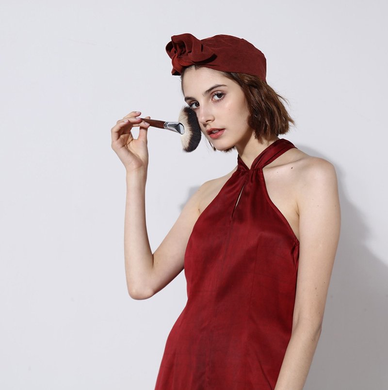 2019新款匠心原创手工制造香云纱米妮帽俏皮可爱美腻精致 - 帽子 - 丝．绢 