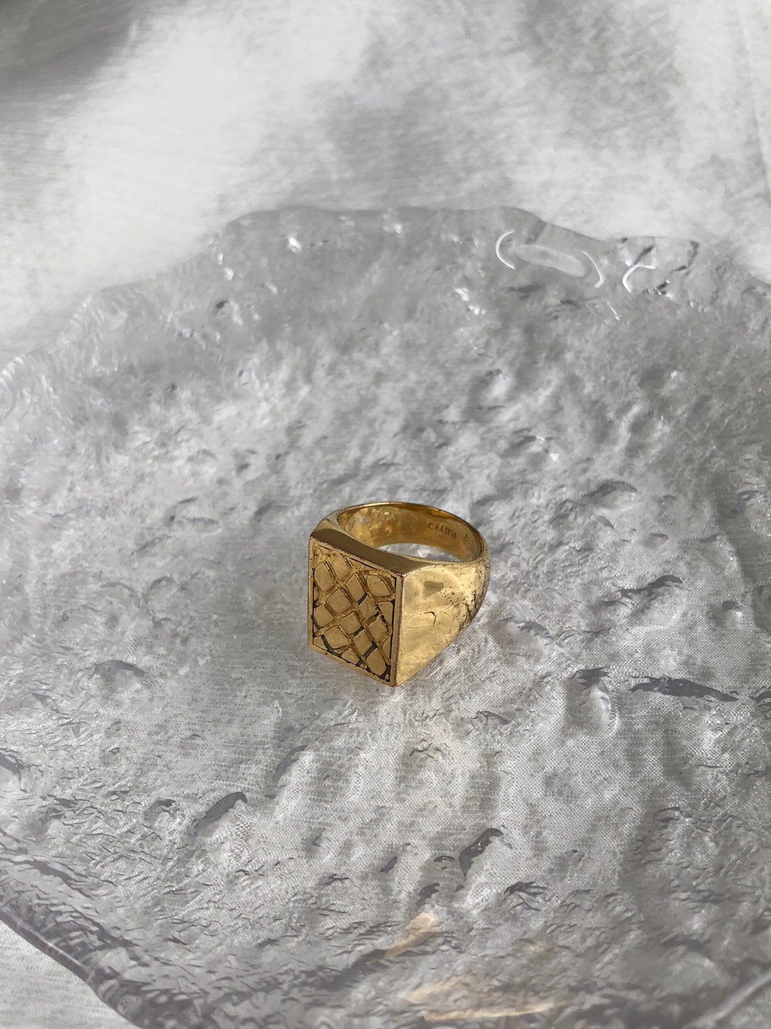 【日本直送 中古包】CELINE 戒指 金色 压印图腾 vintage 古董 - 戒指 - 其他材质 金色