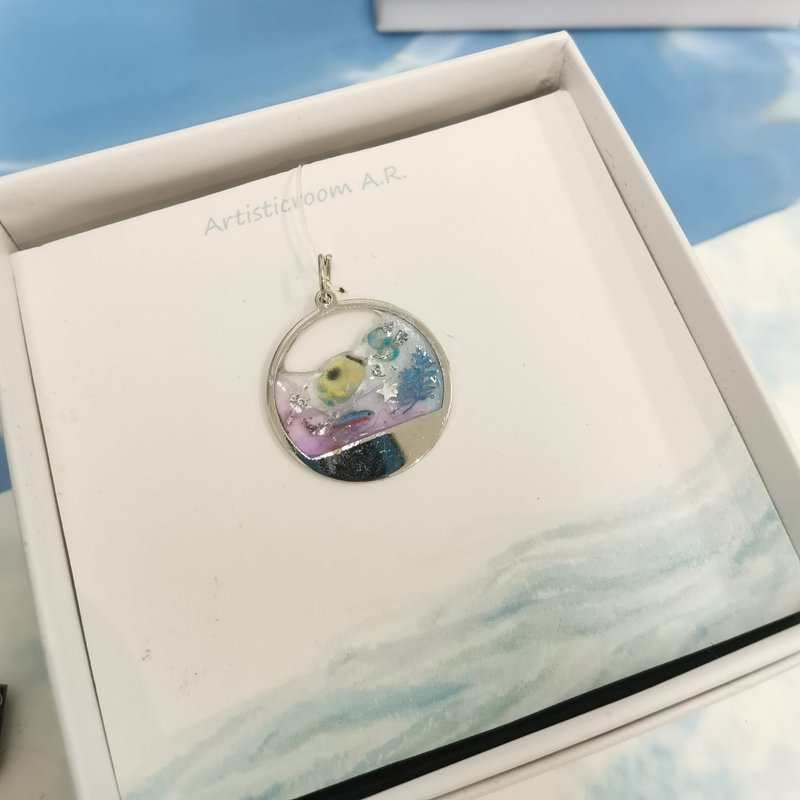 海洋生物吊坠-荷包鱼 - 项链 - 树脂 蓝色