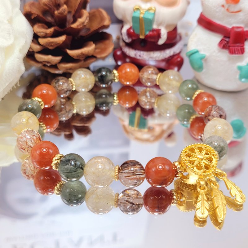 AgIo。招财事业贵人/绿发晶/钛晶/红兔毛/黑金超七。设计款手链 - 手链/手环 - 水晶 