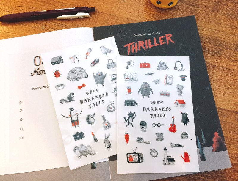 迪梦奇 感压贴 - 魔术师与他的伙伴 内含两张一组/手帐专门 - 贴纸 - 纸 多色