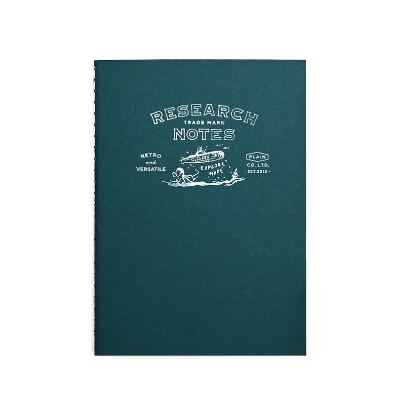 RESEARCH NOTES 潜水艇 小本 - 仿羊皮纸 3mm方格内页 - 笔记本/手帐 - 纸 绿色