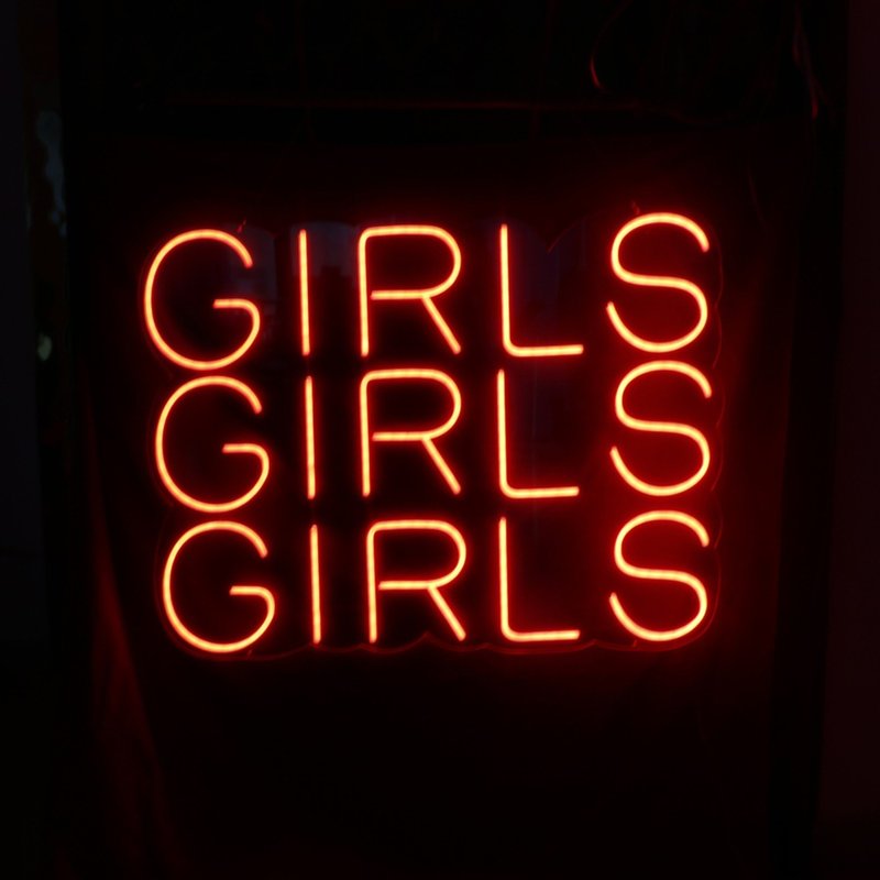 GIRLS GIRLS GIRLS霓虹灯LED发光字Neon Sign礼物手作设计灯 - 灯具/灯饰 - 压克力 透明