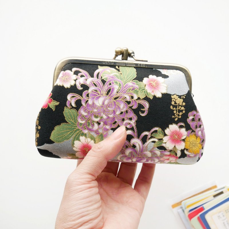 黑泽牡丹   两格零钱包 / 口金包 【台湾制造】 - 零钱包 - 其他金属 黑色