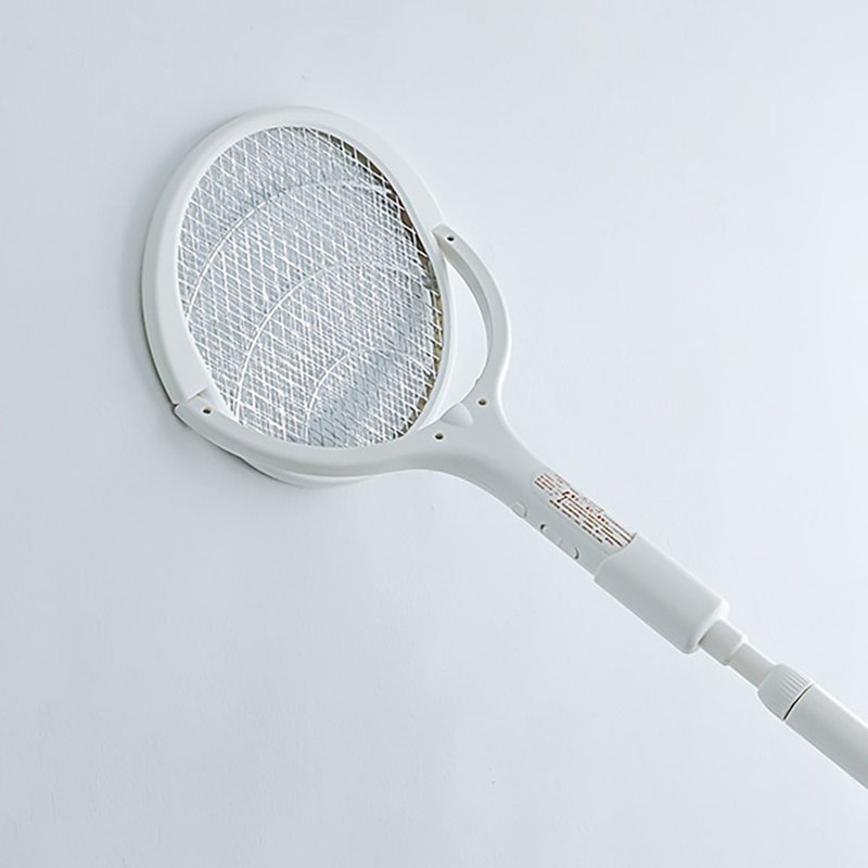 【蚊子绝对逃不掉】神拍手 - 加长型可调节角电蚊拍 / 附底座 - 防蚊用品 - 塑料 白色