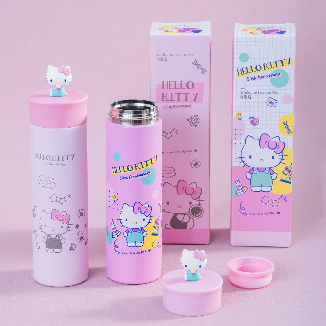 Hello Kitty 50周年系列保温瓶 - 保温瓶/保温杯 - 不锈钢 粉红色
