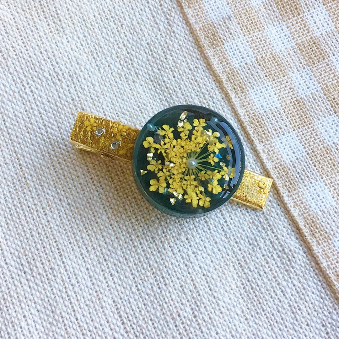 蕾丝花墨绿色-金发夹 (附饰品礼盒) - 发饰 - 树脂 绿色