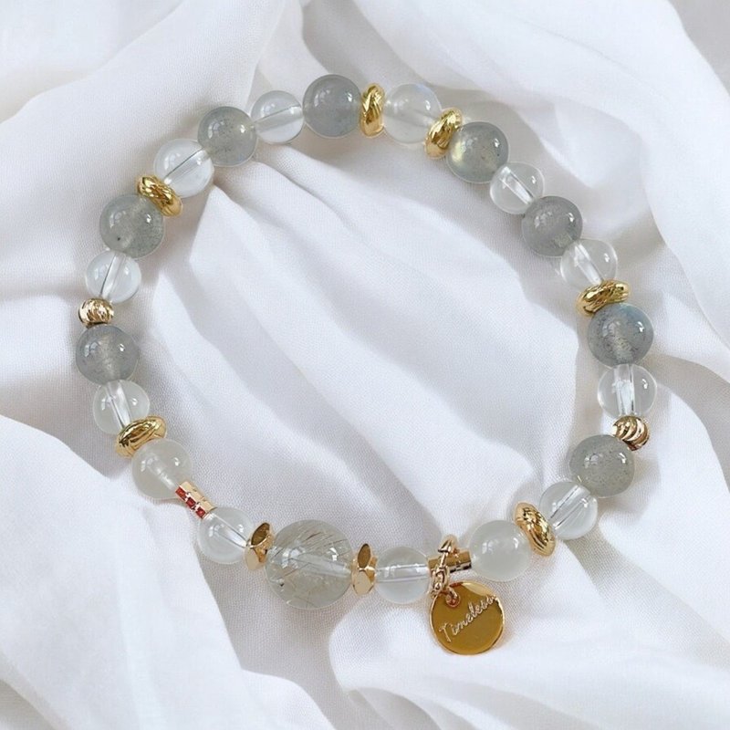 提升信心 恢复体力 守护爱情 /拉长石 月亮石 白水晶 - 手链/手环 - 水晶 银色