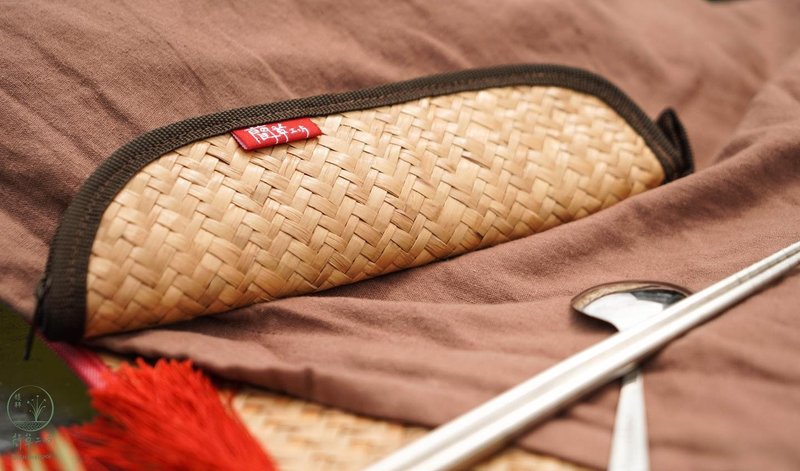 蔺草餐具袋 - 便当盒/饭盒 - 植物．花 咖啡色