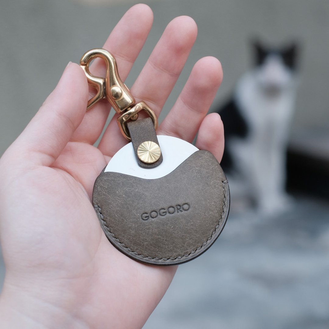 gogoro/gogoro2 钥匙专用皮套 Key holder / Pueblo磨砂系列 灰绿 - 钥匙链/钥匙包 - 真皮 银色