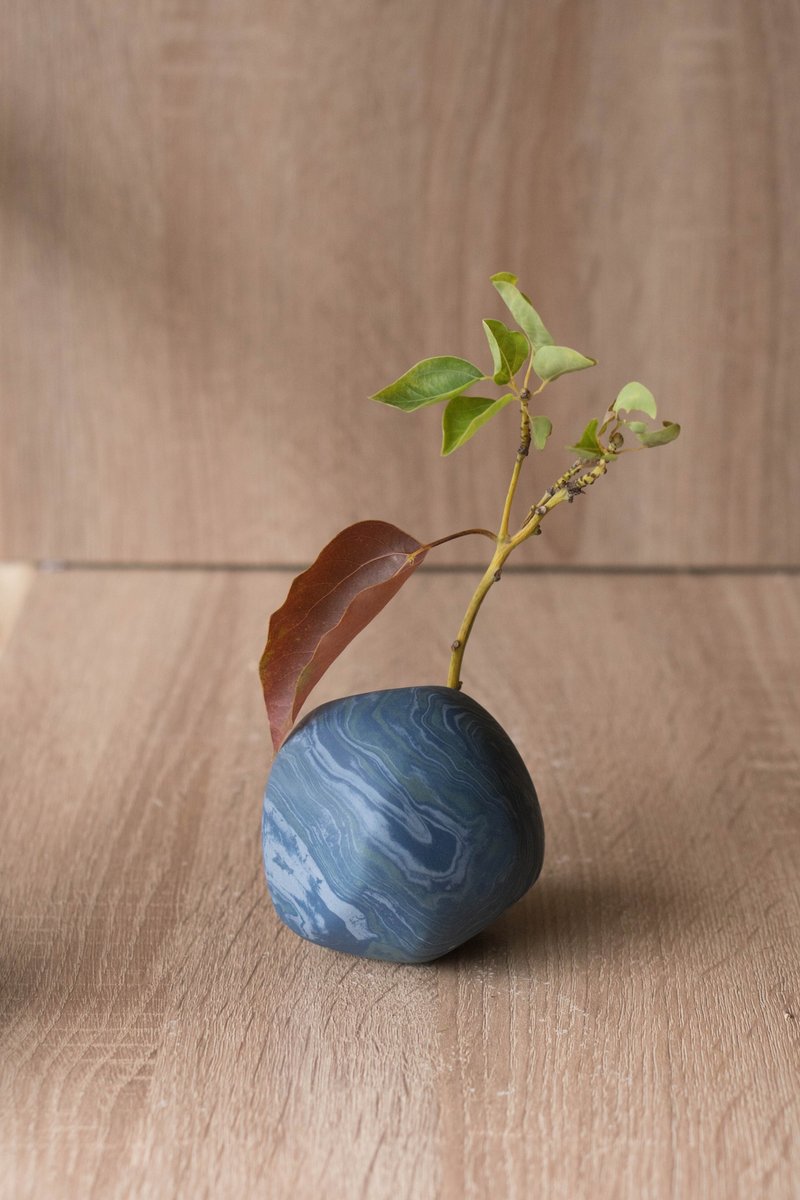 蓝色岩石纹花器 - 花瓶/陶器 - 瓷 蓝色