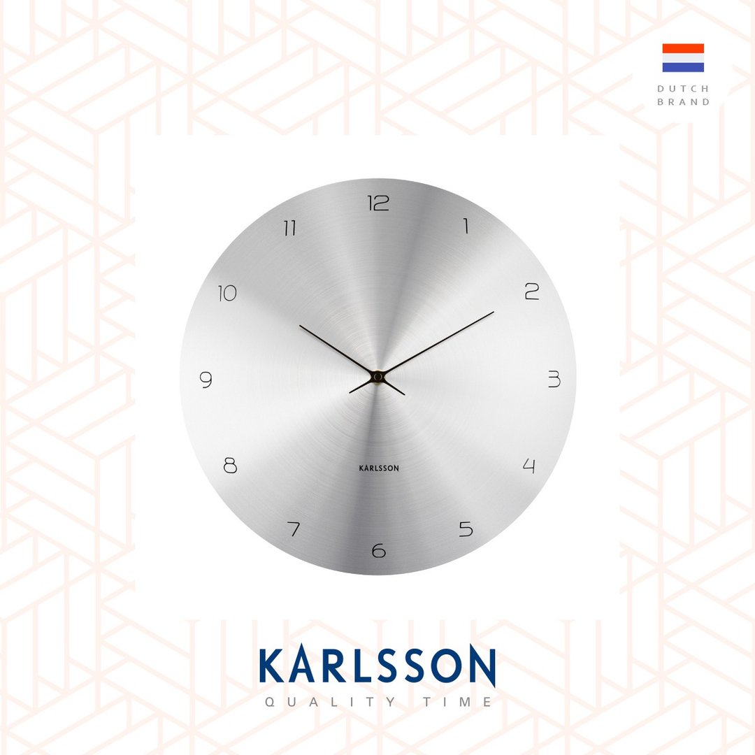 荷兰Karlsson, Wall clock 40cm Dome Disc 拱面薄银色挂钟 - 时钟/闹钟 - 其他材质 银色