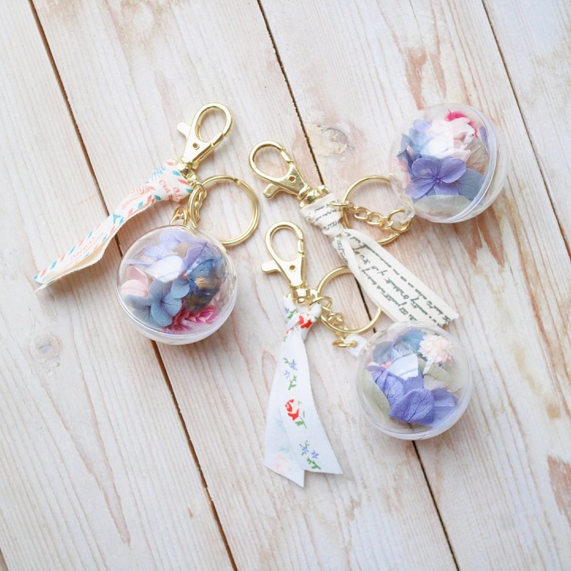 PJ小花园* |不凋.干燥花钥匙圈 情人节礼物 毕业礼物 |可选色 - 干燥花/捧花 - 植物．花 紫色