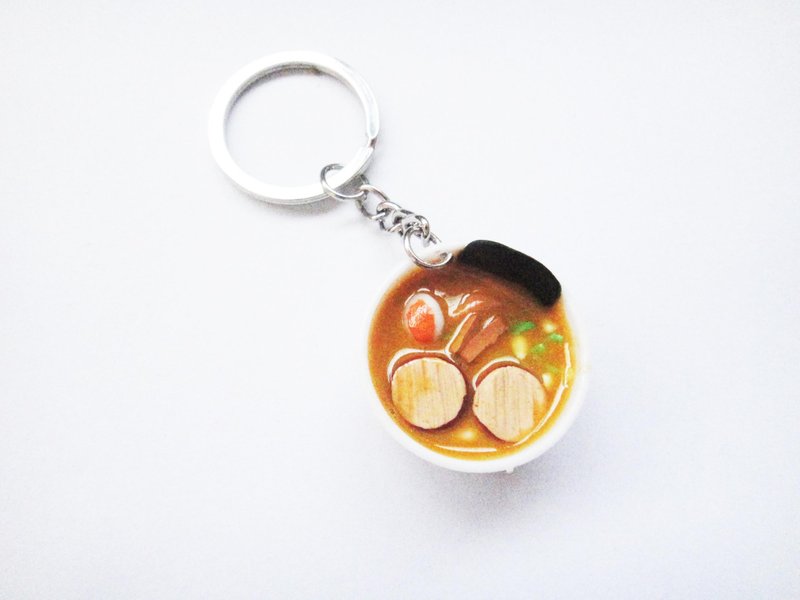 Keychain Ramen with pork - 钥匙链/钥匙包 - 粘土 金色