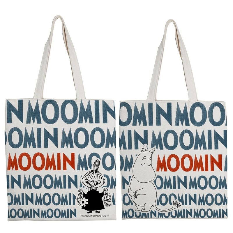【MOOMIN】经典英文字 大容量购物包 - 侧背包/斜挎包 - 棉．麻 