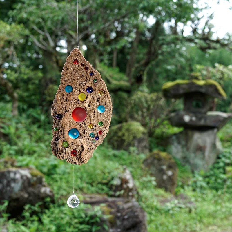 用浮木太阳捕手和吊饰、窗饰、玻璃球、水晶棱镜、海滩风格 59 将阳光带入您的房间 - 墙贴/壁贴 - 玻璃 咖啡色