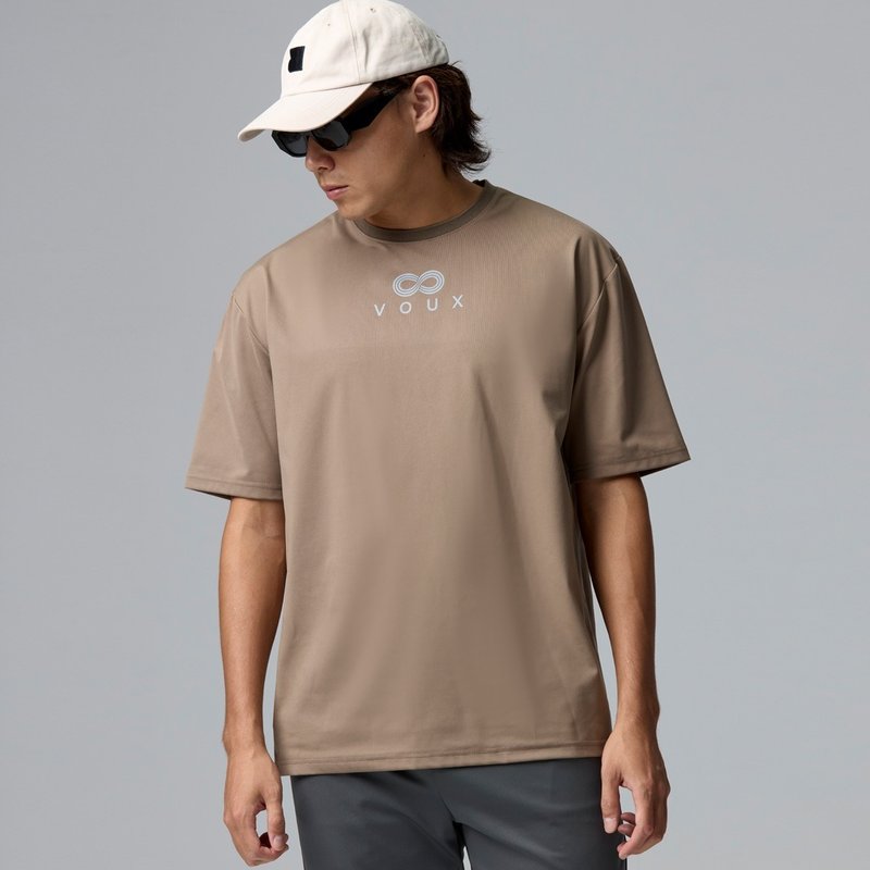 【全程台湾制造】REBOOT动能-经典AIR Oversize上衣-胡桃 - 男装上衣/T 恤 - 聚酯纤维 卡其色