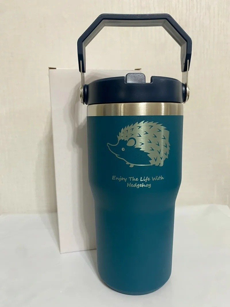 现货 600CC提把保温杯 墨蓝 刺猬C - 保温瓶/保温杯 - 其他金属 蓝色