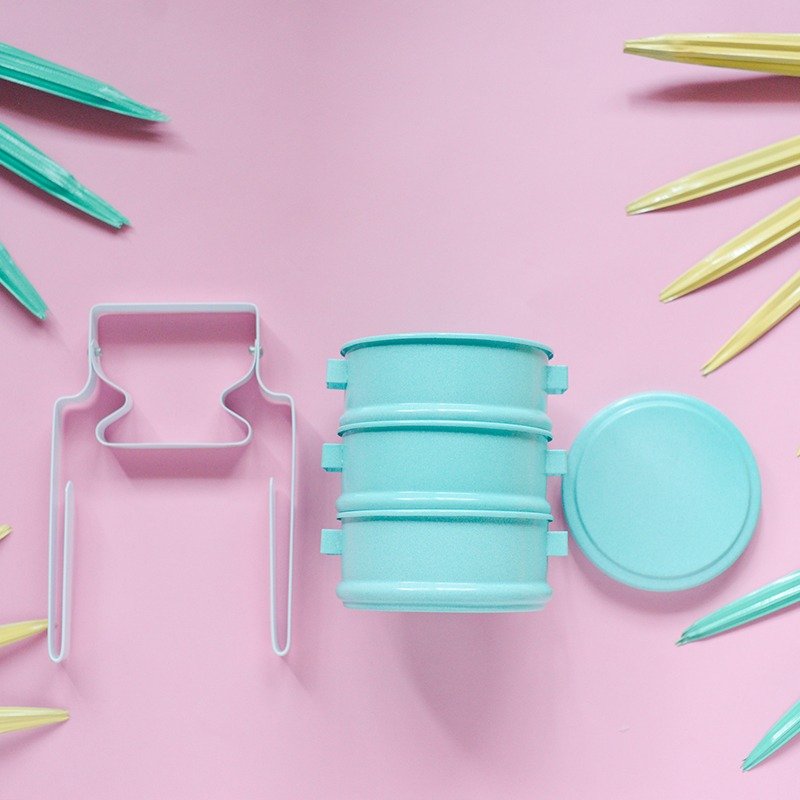 泰國傳統便當盒-粉彩綠色 - 厨房用具 - 珐琅 绿色