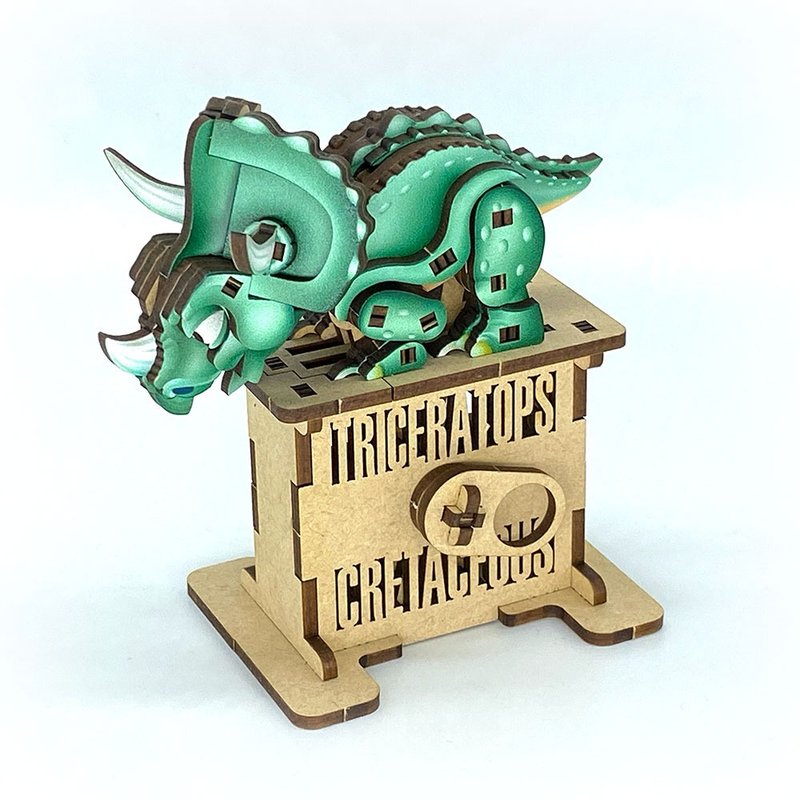 Fuumas 立体可动木质拼图－三角龙 - 木工/竹艺/纸艺 - 木头 