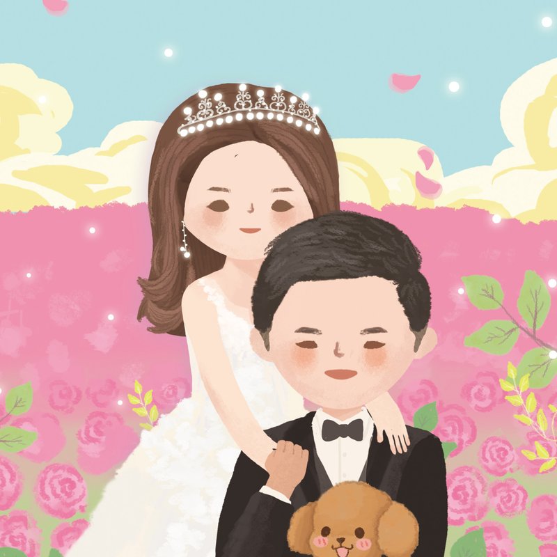 人像订制 | 结婚 | 插画 | 电子档 | 纪念品 | 贺卡 | 明信片 - 电子手绘真人画像/绘画/插画 - 其他材质 