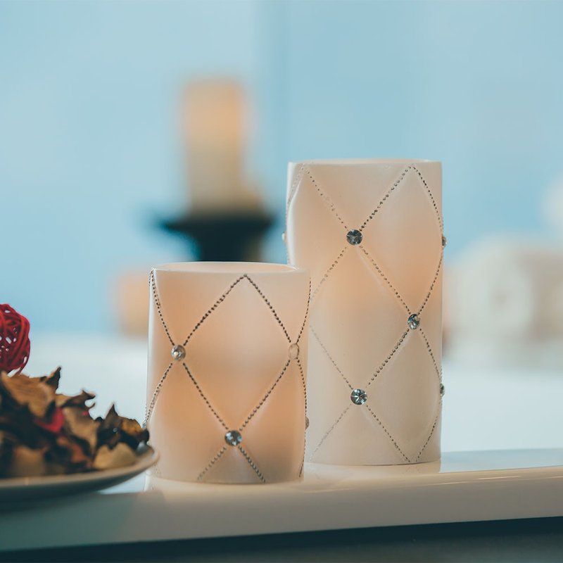 菱形水钻闪烁LED蜡烛 珠光白 - 灯具/灯饰 - 蜡 白色