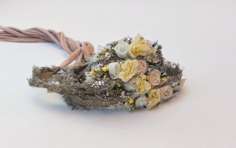 Newborn headband, flower girl headband, boho headband newborn photography props - 婴儿饰品 - 其他材质 绿色