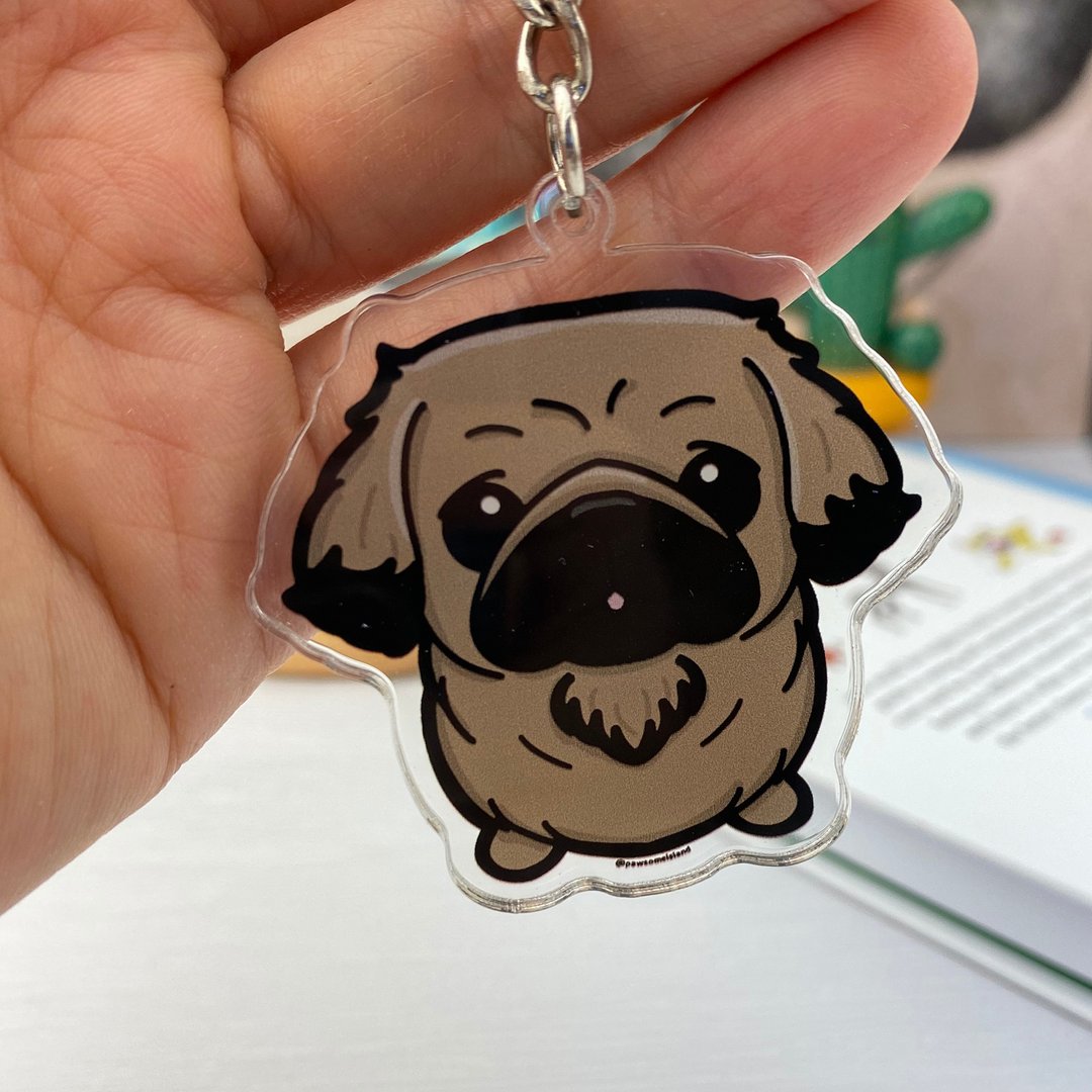 北京犬双面匙扣挂饰 - 钥匙链/钥匙包 - 塑料 多色