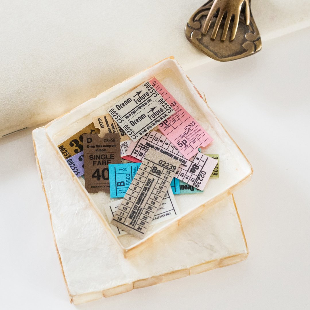 20 sheets Miniature tickets Vintage Metro ticket style - 其他 - 纸 多色