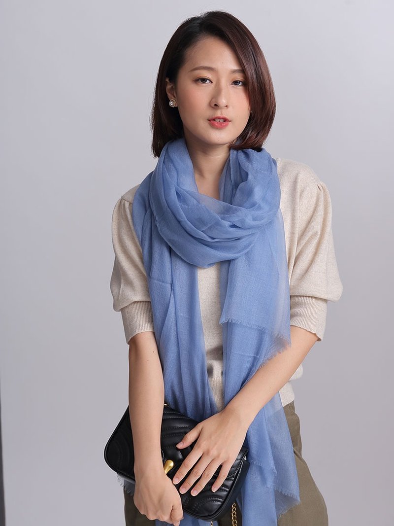 法式蓝 Cashmere羊绒围巾披肩_精品高山羊绒Pahmina_情人节礼物 - 围巾/披肩 - 羊毛 