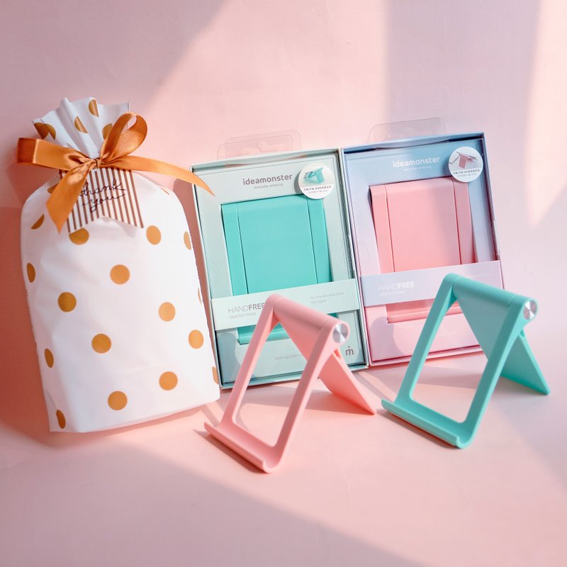 马卡龙色系手机桌面支架1+1礼物组 - 手机座/防尘塞 - 塑料 多色