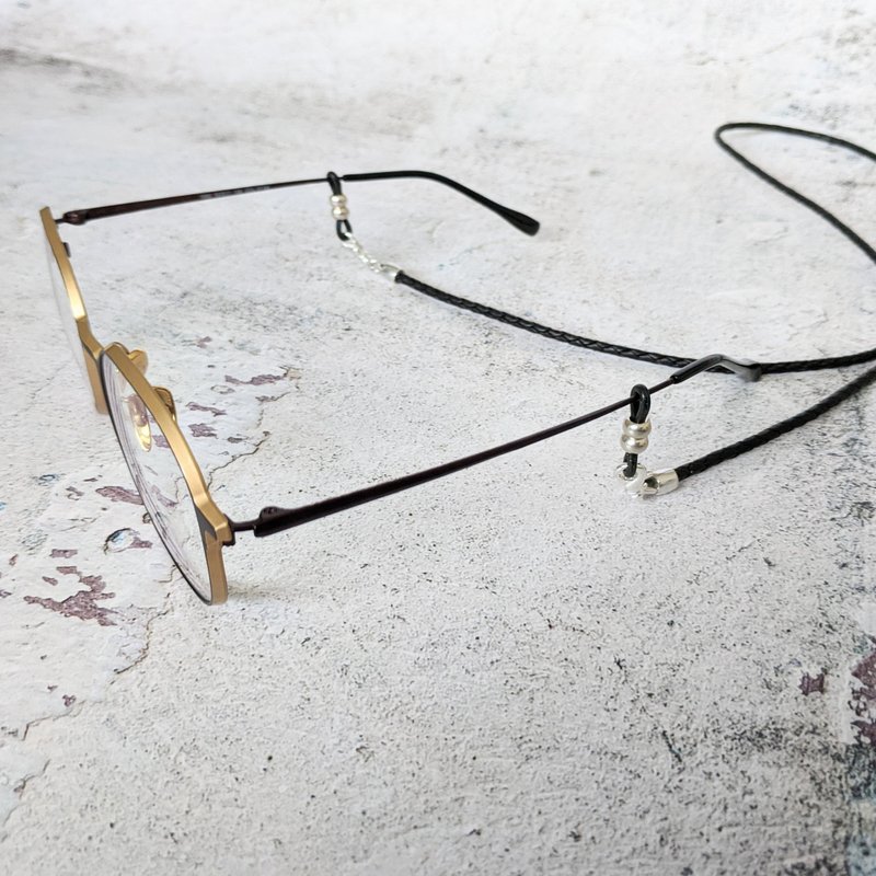 3mm 黑色编织皮绳 银色扣件 防疫商品 眼镜链 口罩链 两用链 - 挂绳/吊绳 - 真皮 黑色