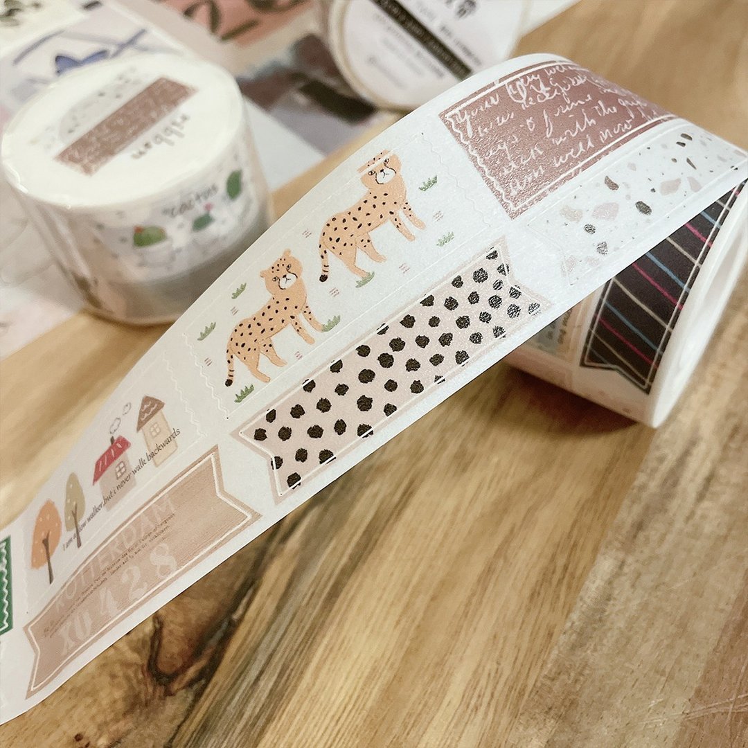 缎带 割型纸胶带 / 3.5cm宽 特殊油墨印刷 自 - 纸胶带 - 纸 