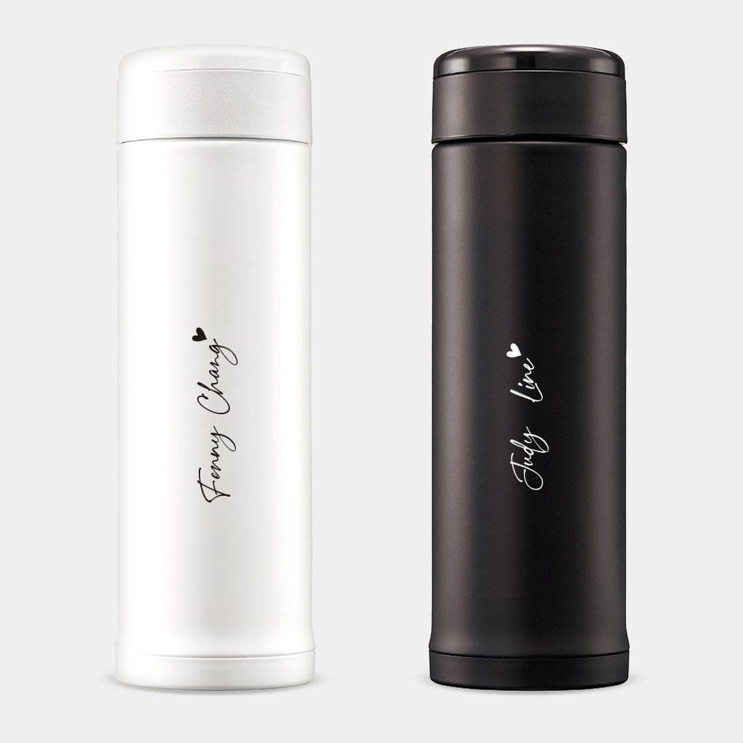 【定制化礼物】英文名 象印不锈钢保温瓶 PU091 - 保温瓶/保温杯 - 不锈钢 白色