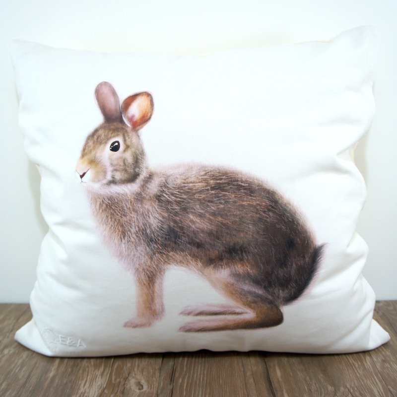 台湾野兔抱枕-公兔-50cm - 枕头/抱枕 - 棉．麻 多色