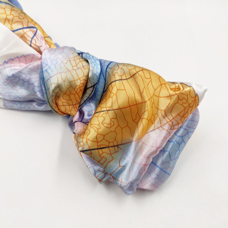 Petitbebe 晚霞色系大蝴蝶结发带 - 发饰 - 棉．麻 橘色