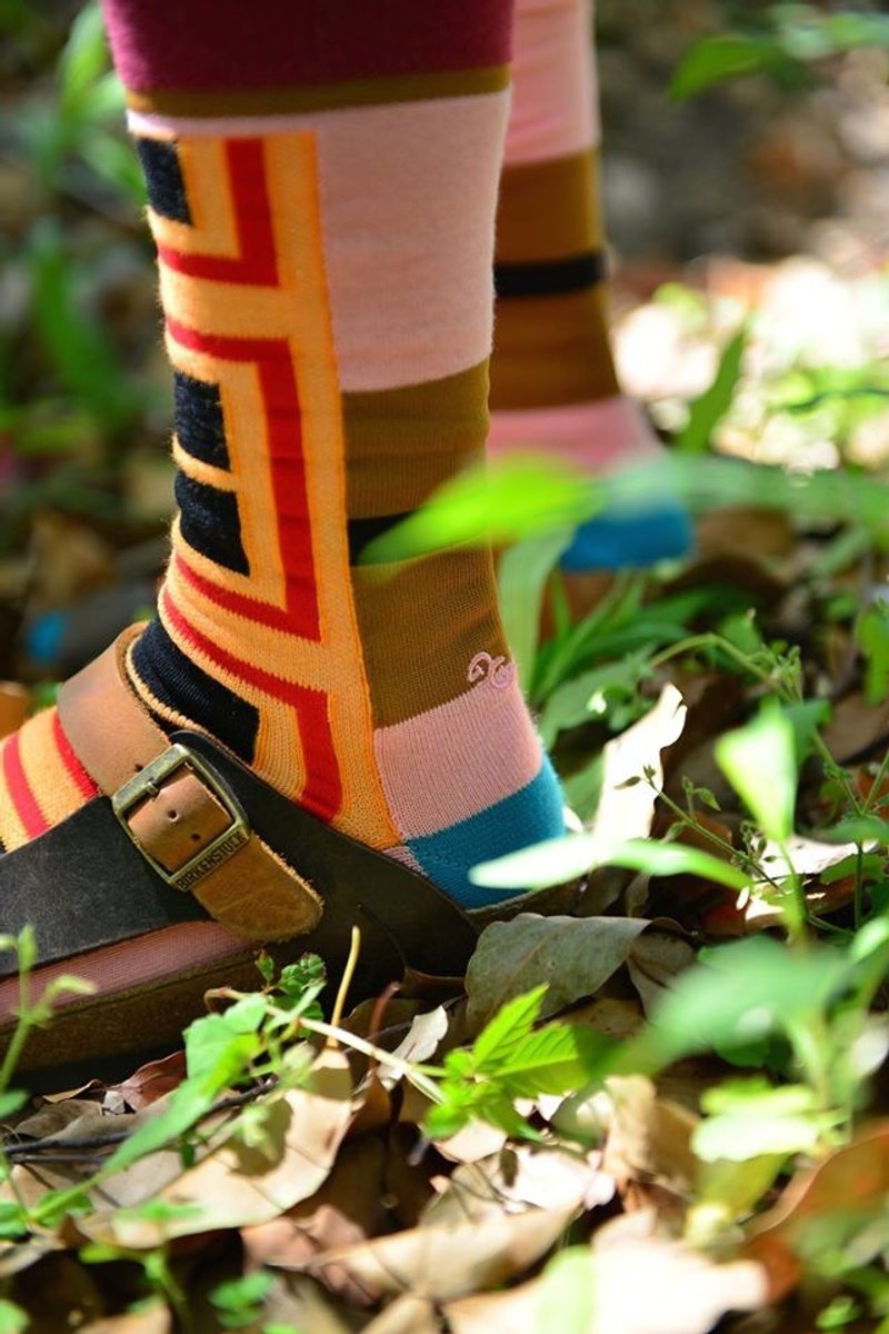 GillianSun Socks Collection 【HOT 热销款】04PK-Spuare Combo - 袜子 - 棉．麻 粉红色