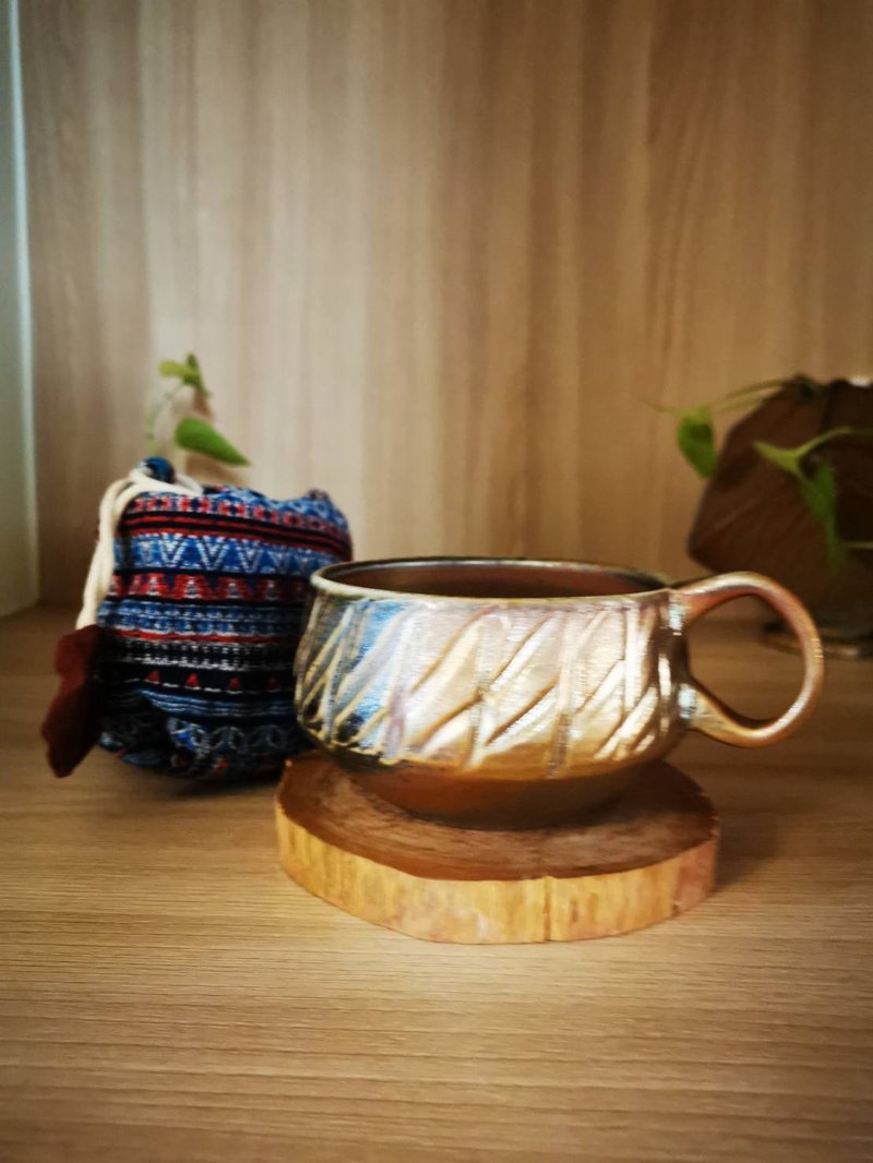 柴烧自然落灰柴烧杯 - 茶具/茶杯 - 陶 