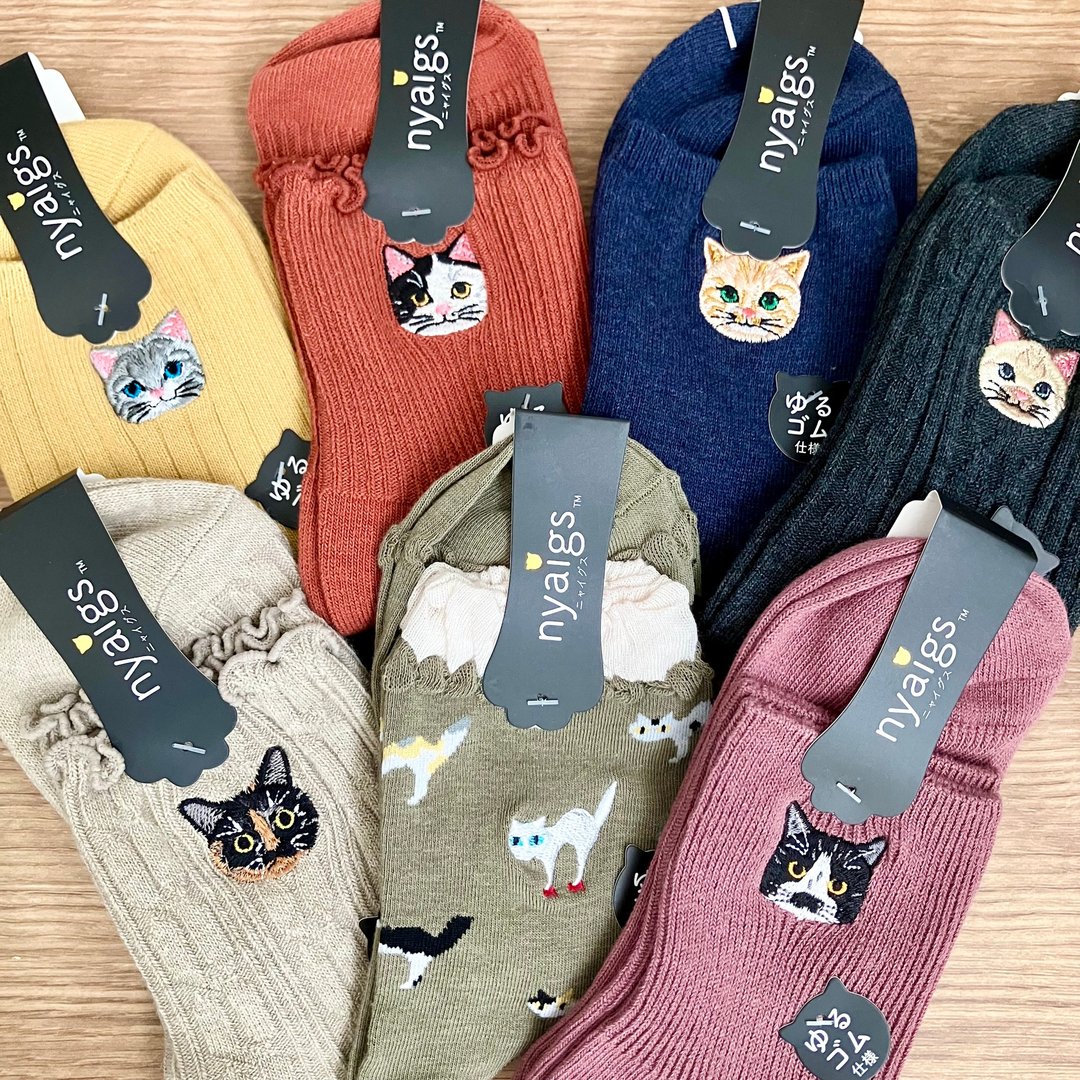 母亲节礼物_暖色调猫咪袜_7双组 - 其他 - 棉 红色