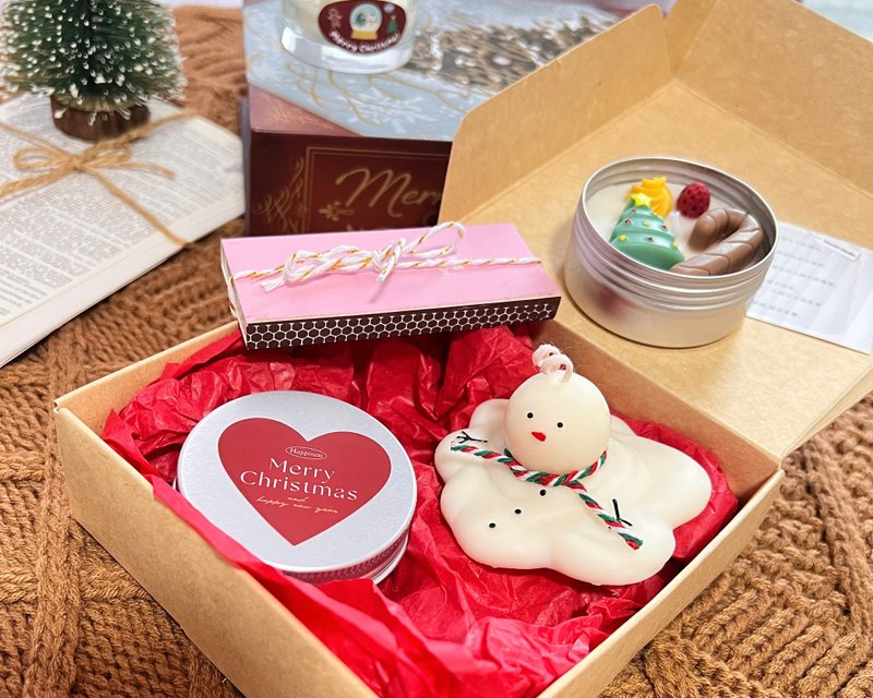 圣诞蜡烛 融化雪人圣诞蜡烛礼盒 圣诞礼盒 定制化手工香氛蜡烛 - 蜡烛/烛台 - 蜡 