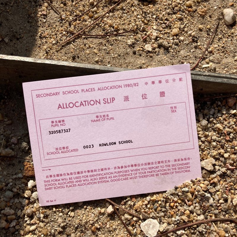 明信片 | #92 派位证 - 卡片/明信片 - 纸 粉红色