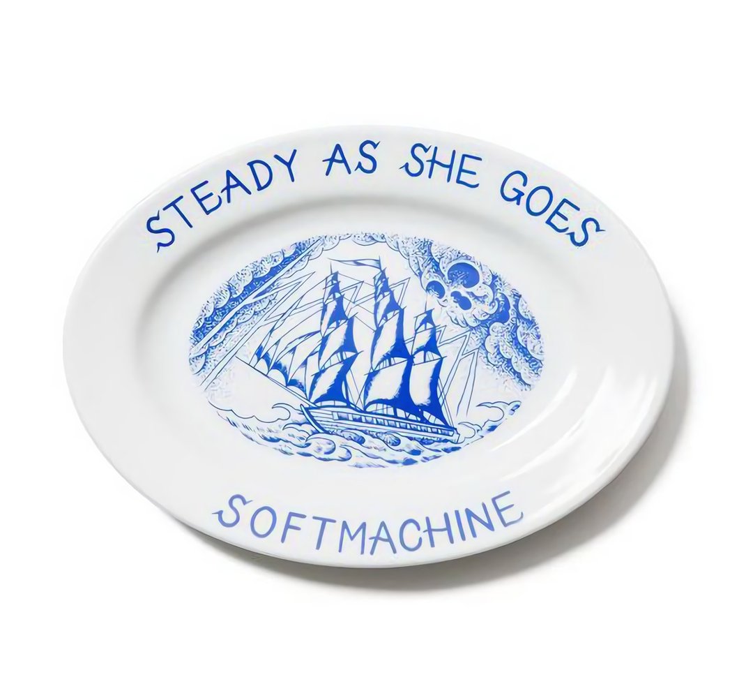 Softmachine Over Sea Plate 仿青瓷帆船刺青瓷盘 - 盘子/餐盘/盘架 - 陶 多色
