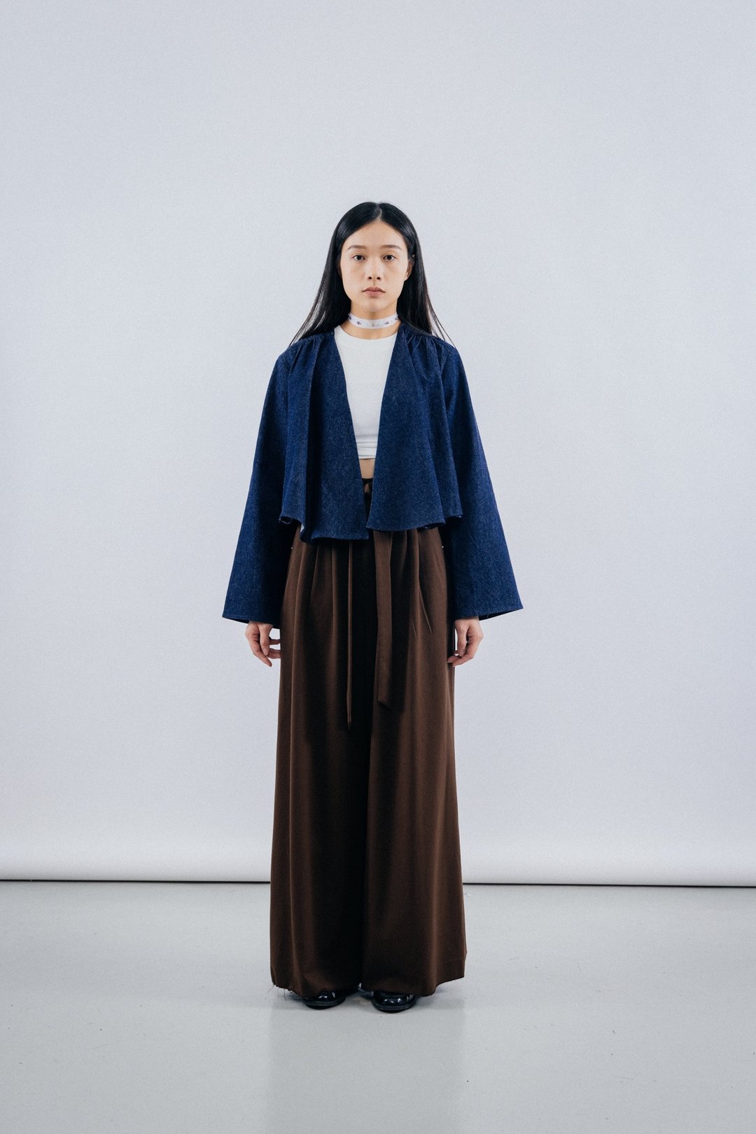 牛仔喇叭袖外套 Pleated Denim Jacket - 女装休闲/机能外套 - 其他材质 蓝色
