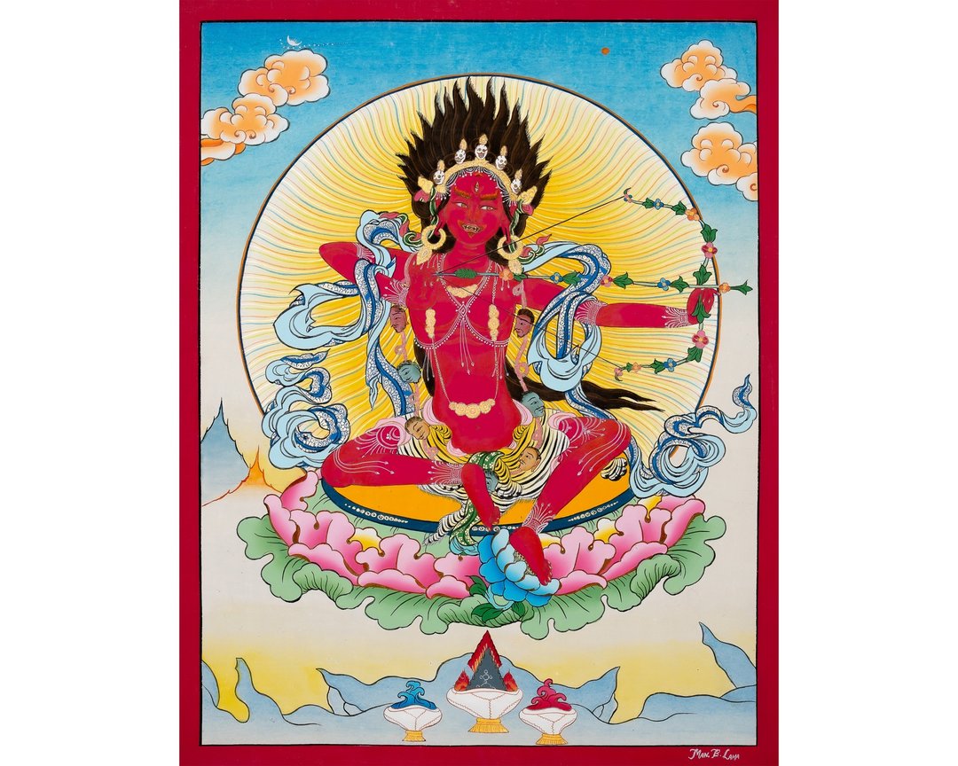 真品古鲁古拉唐卡 — 磁吸能量女神的匠心之作 - 墙贴/壁贴 - 其他材质 多色