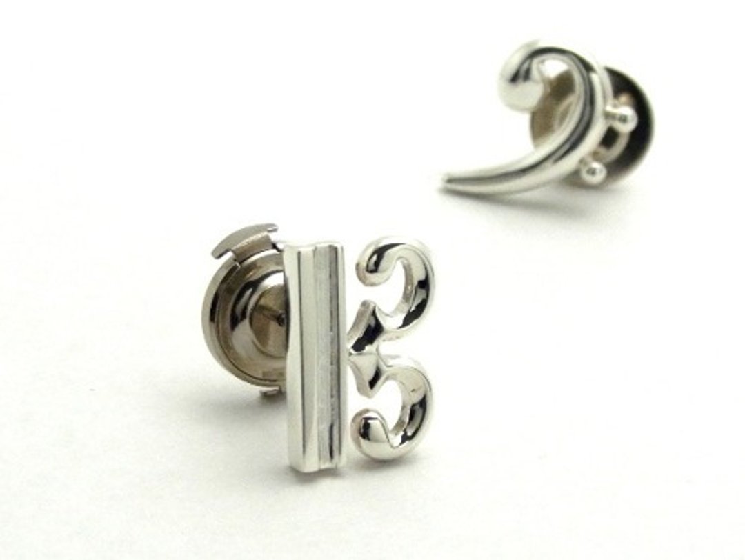C clef pin brooch - 胸针 - 纯银 