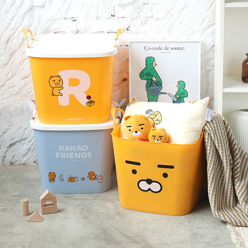 Kakao Friends塑胶收纳篮-Ryan莱恩Apeach桃子 收纳箱 玩具箱 - 收纳用品 - 塑料 多色
