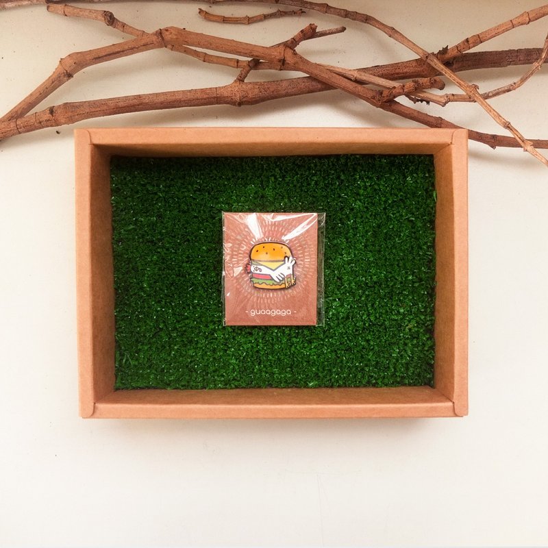 鸡汉堡 金属徽章 - 徽章/别针 - 其他金属 多色